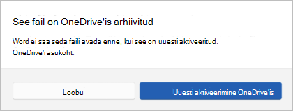 OneDrive'i faili arhiivimisikoon