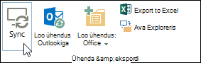 Sync option on the Library tab in the ribbon