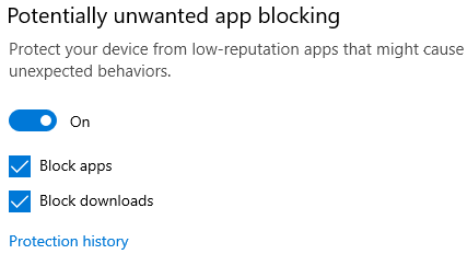 Potentsiaalselt soovimatu rakendus blokeerib Windows 10 kontrolli.
