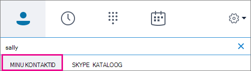 Kui minu kontaktid on esile tõstetud, saate otsida oma ettevõtte aadressiraamatust.