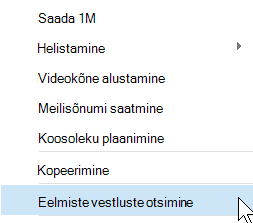 Varasemate vestluste leidmine