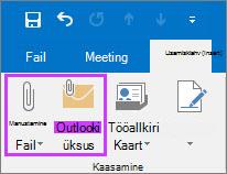 On the File tab, click Attach File or Email Item