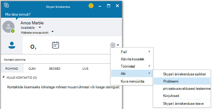 Valige Teata probleemist