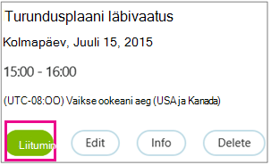 Meeting information with Join button highlighted
