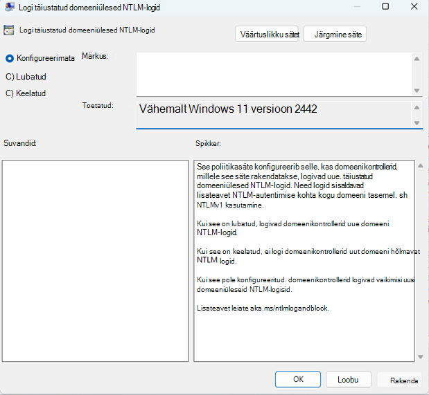 Log Enhanced Domain-wide NTLM Logs policy