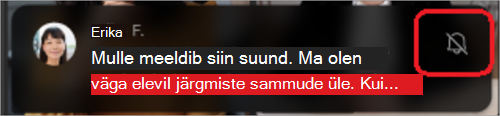 Pilt, millel on kuvatud mobiiliekraan, mille allservas on tukastatud vestluse eelvaade.