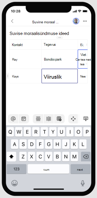 Reaalajas komponendi redigeerimine mobiilsideseadmes