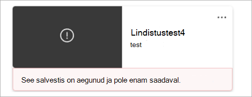 Kuvatõmmis, millel on kujutatud salvestise jäädavalt kustutamist tähistav salvestise chiclet.