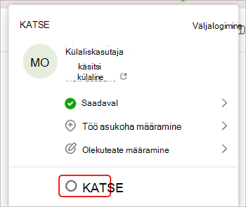 Kuvatõmmis organisatsioonide vahetamisest Microsoft Teamsis.