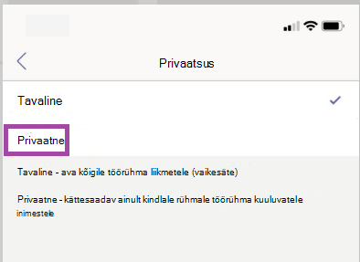 Erakanali sätted.