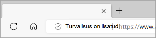 Kui veebisaidi täiustatud turve on sisse lülitatud, kuvatakse Microsoft Edge'i aadressiribast vasakul turvalisus.