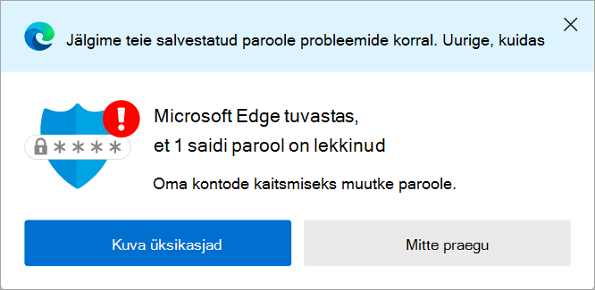 Teatis lekkinud parooli kohta
