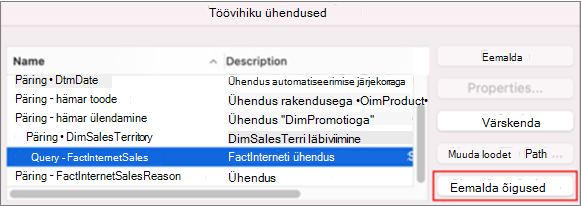 Mac-arvutis andmeühenduse salvestatud identimisteabe eemaldamine