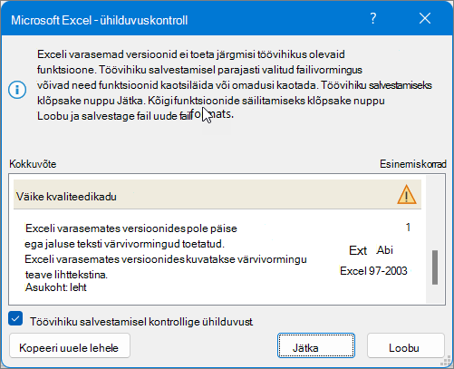 Ühilduvusprobleemide lahendamiseks kasutage lahendust