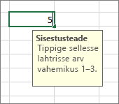 Lahtris kuvatav sisestusteade