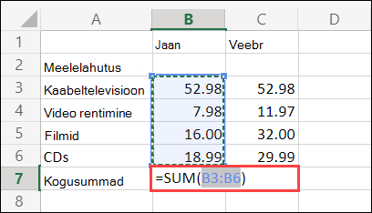 Excel for the Web AutoSum cell