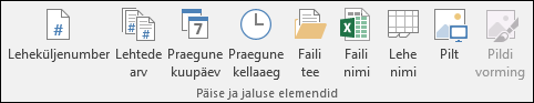Headers & Footers Design Ribbon tab