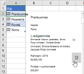 Kursor taastab kaardil populatsioonivälja ja nupu Ekstrakti