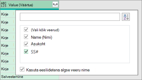 JSON-kirje laiendamine