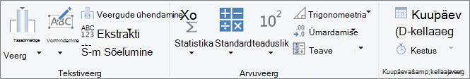 The data type groups on the Add Column ribbon tab