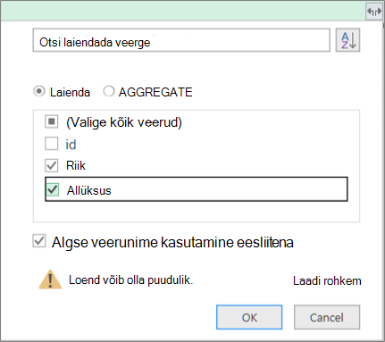 expanding the structured Table into the query table