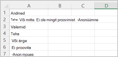 Näite 3 tulemid