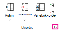 Klõpsake jaotise Liigendus dialoogiboksikäivitit