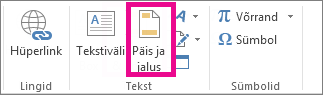 Header & Footer option on the Insert tab