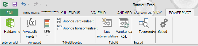 Menüü PowerPivot