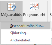 Kas avada stsenaariumihaldur andmeprognoosi > abil? What-If analüüs