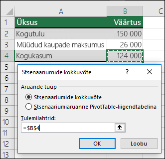 Scenario Summary dialog