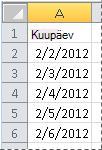 Teisendatud kuupäevad