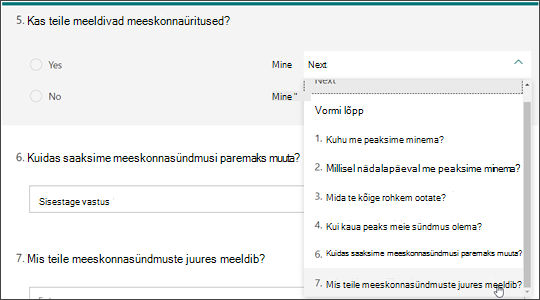 Harusid muude küsimuste juurde, võttes aluseks mõne muu küsimuse vastuse