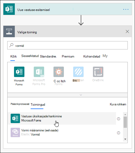 Vormi vastuse üksikasjade hankimine Toiminguna Power Automate'is