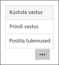 Microsoft Forms tulemussuvandeid kustutada, printida ja postitada