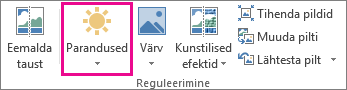 Nupp Parandused menüüs Pildiriistad