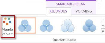 Nupp Muuda värve jaotises SmartArt-laadid