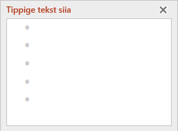 Teksti lisamine SmartArt-pildile vasakus servas asuvas tekstiredaktoris