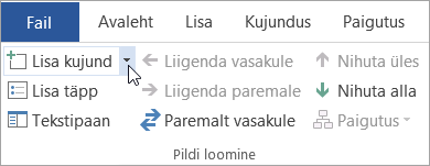 Nupp Lisa kujund jaotises Graafikaobjekti loomine