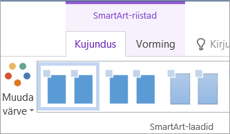Nupp Muuda värve SmartArti tööriistade menüüs Kujundus