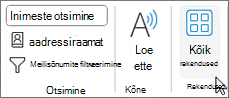 Nupp Kõik rakendused rakenduses Outlook for Windows