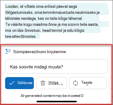 Mõned Pärast hoolikat kaalumist meili mustandist, kasutades Copilot iOS-is ja Androidis