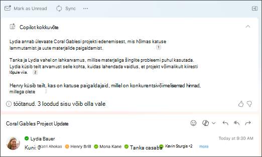 Meililõime kokkuvõte Copiloti loodud tsitaatidega.
