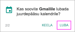 kontaktidel kalender lubada
