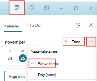 Määrake paani Minu päev väärtuseks Täna ja päevakavavaade