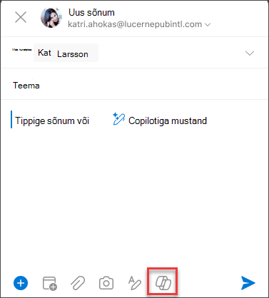 Sõnumi koostamise väli iOS-is ja Androidis