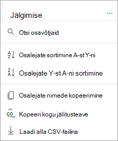 Osalejate sortimine ja otsimine