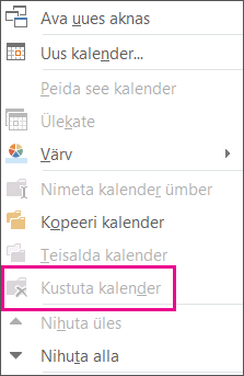 Käsk Kustuta on hall