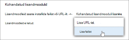 Kohandatud lisandmoodulid.