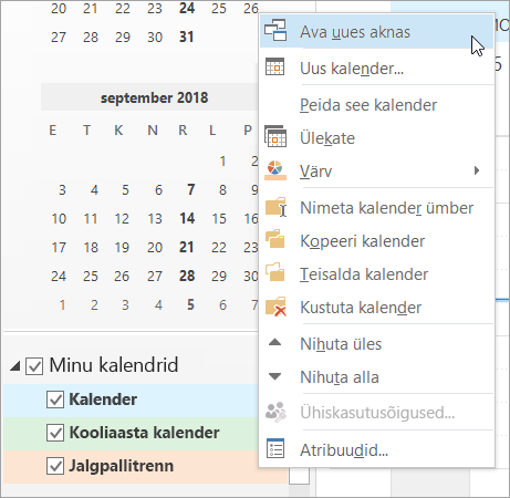 Klõpsake paremklõpsamismenüü käsku Ava uues aknas
